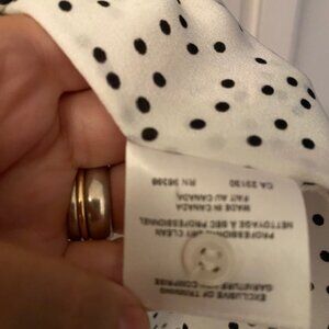 Judith & Charles Tie Neck Black Polka Dot Blouse